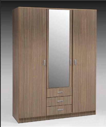 Armario 3 Puertas + 3 Cajones con Cristal