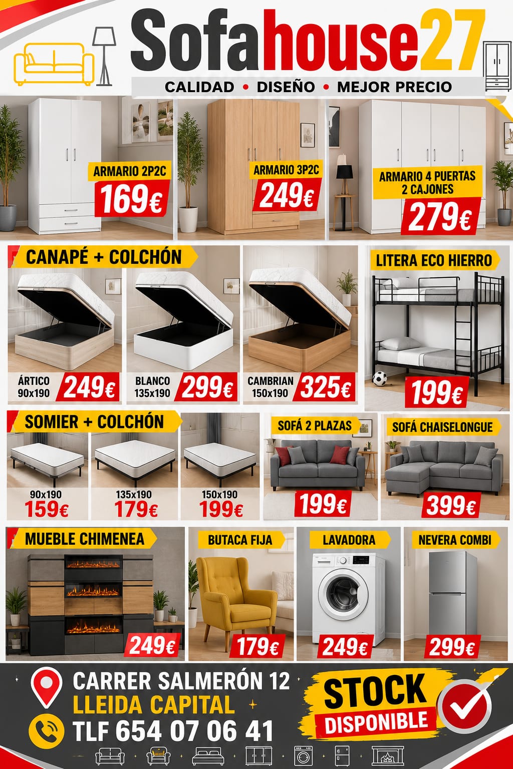 Ofertas Sofa House 27 - Mesas, lavadoras, muebles de salón, chaiselongue y colchones